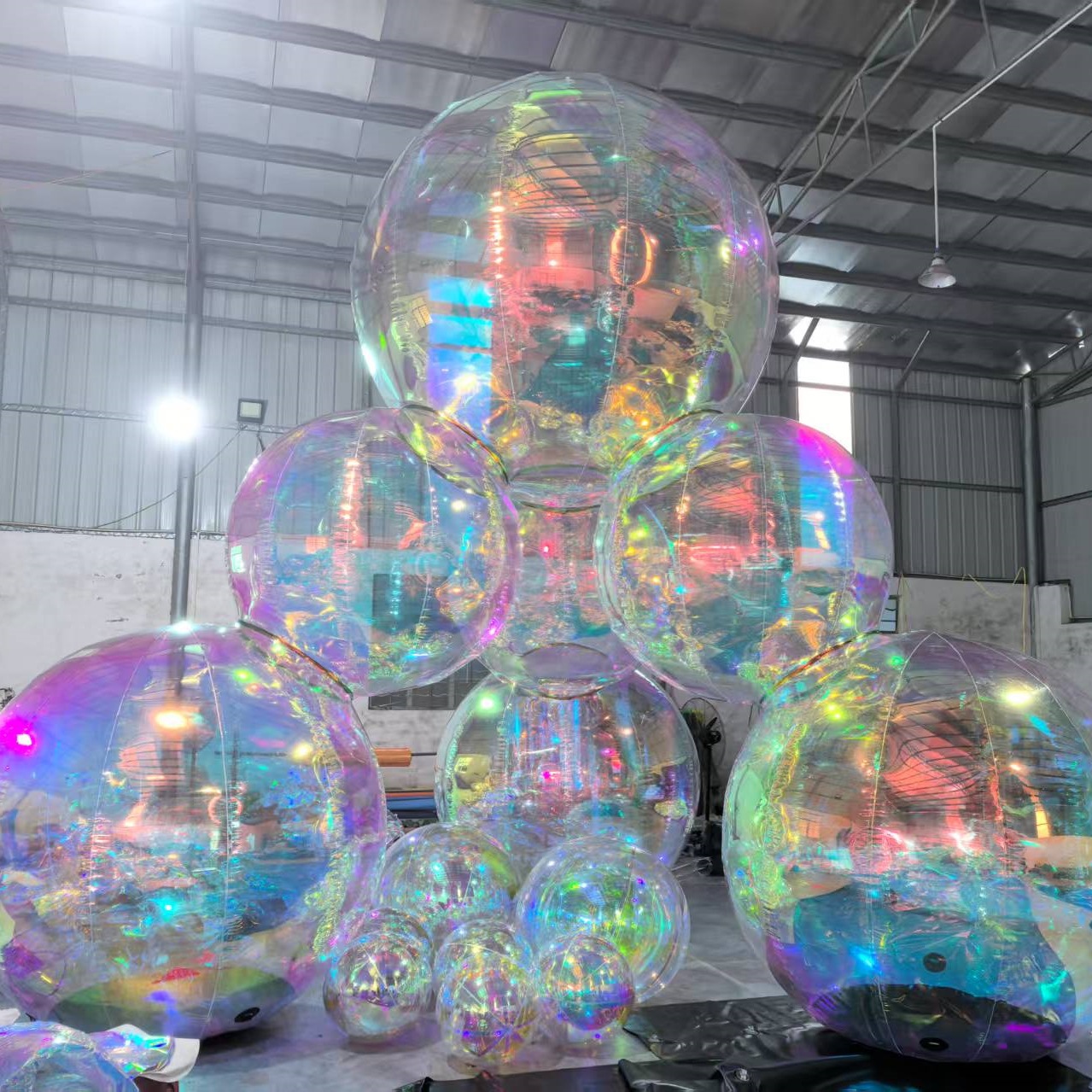 充气炫彩镜面球气模定 制酒吧婚礼拍摄装饰商场美陈打卡网红镭射