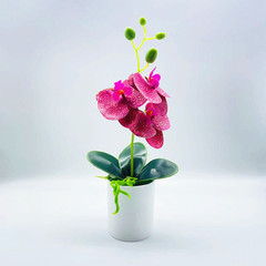 仿真盆栽假花盆栽仿真蝴蝶蘭人造花盆栽2022年度新款跨境貨源