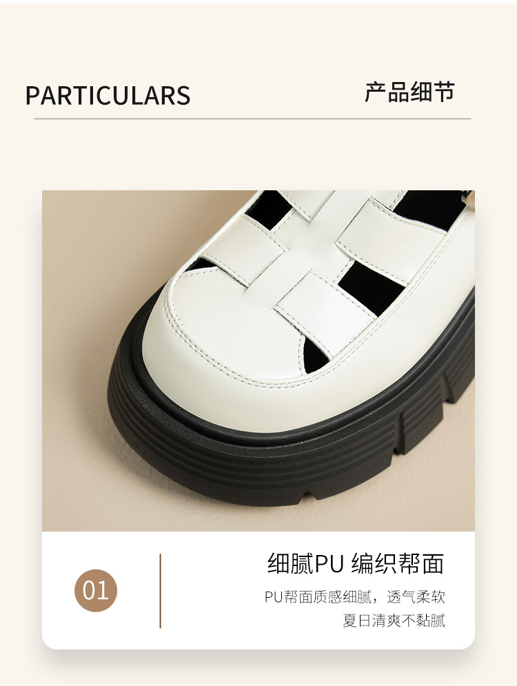 Sandal đế dày nữ phong cách Hàn Quốc quai chữ V tôn dáng — KN27 màu đen chi tiết 8