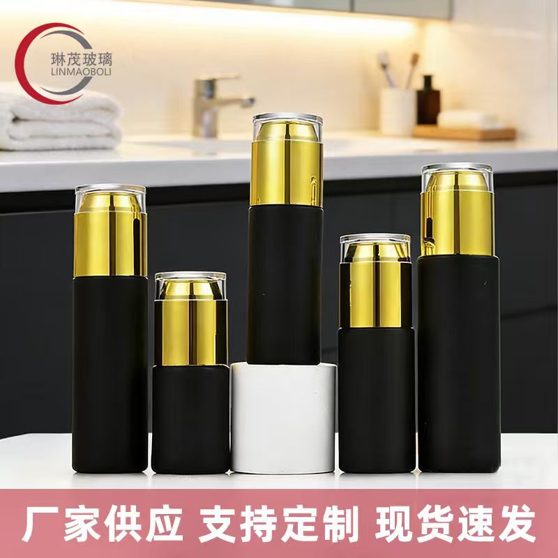 亚克力乳液瓶30g50g避光乳液精华面霜通用玻璃按压瓶包材密封泵头