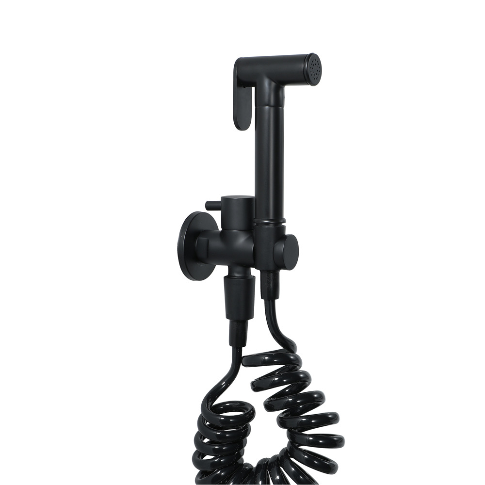 Black bathroom sink, toilet spray gun set, kitchen high-pressure flush, shower head, single Angle valve, hose undefined
