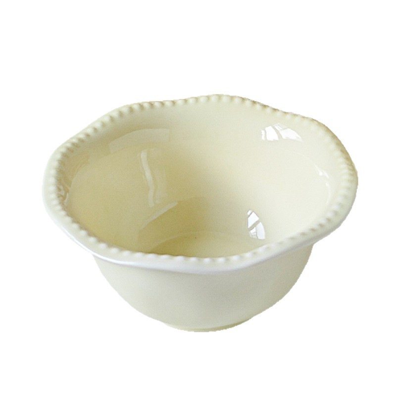 Tazón de cerámica blanco minimalista personalizado para exportación con color bajo esmalte, alto valor estético, juego de vajilla de cerámica de lujo ligero para arroz, estilo transfronterizo.