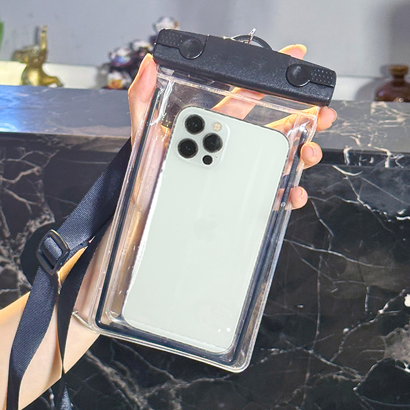 Teléfono móvil simple bolsa impermeable pantalla táctil al por mayor mensajero cuello colgante luminoso natación universal buceo cubierta protectora al aire libre