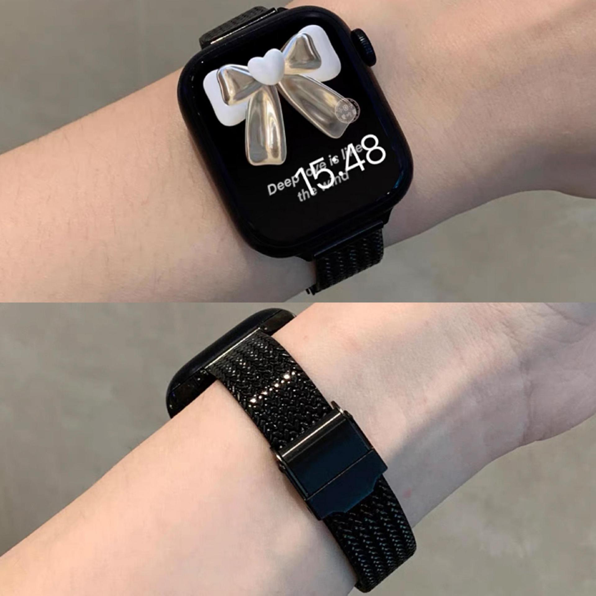 Metal Stainless Steel Fine Wheat Spike Design Women's Apple Watch S8 Strap iWatch 9 Apple Watch S11