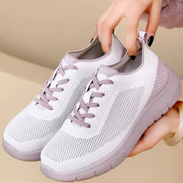 Women's Shoes, New Summer Style, Fashionable and Versatile Walking Shoes, Non-Slip, Wear-Resistant, Mom Shoes, Round-Toe, Soft-Soled, Casual Sports Shoes