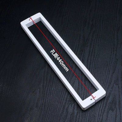 Portal Wrist: room thickened L-shaped bathroom handle - double-sided-440mm-spacing-one-set-specifically-for-flat-opening-doors-pure-white-extra-thick-genuine-quality-handle