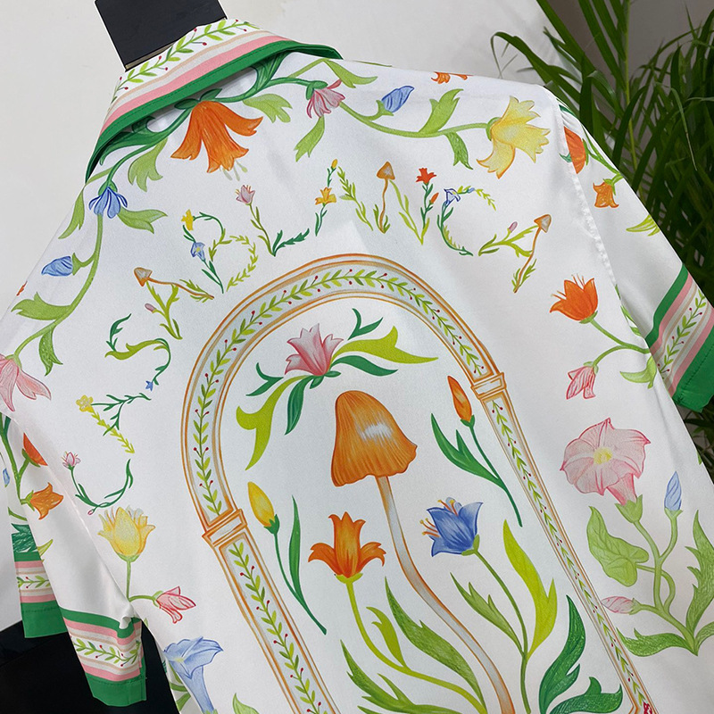 2023 verano nuevo europeo y americano transfronterizo Comercio exterior Juventud Popular impresión digital de los hombres florales de moda camisa de manga corta