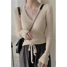 秋季女装韩版低领打底衫女新款高档次内搭修身鸡心领v领上衣洋气