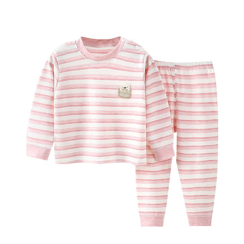 Baby autumn clothing set, boys and children's autumn clothing and autumn trousers, colorful cotton infant underwear, pure cotton, girls' home clothes, spring, autumn and winter