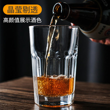 3WKF直布罗陀杯 500ml玻璃水杯八角柠檬茶杯柯林杯啤酒杯冷果