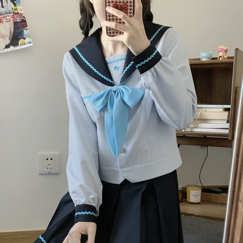 小瑾原创岚屿中水手服JK制服日系学院风