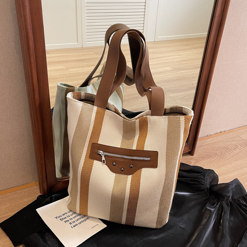 Nuevo bolso de alta gama para mujer bolso de gran capacidad bolso de hombro a rayas de todo fósforo de moda bolso de viaje de moda coreana