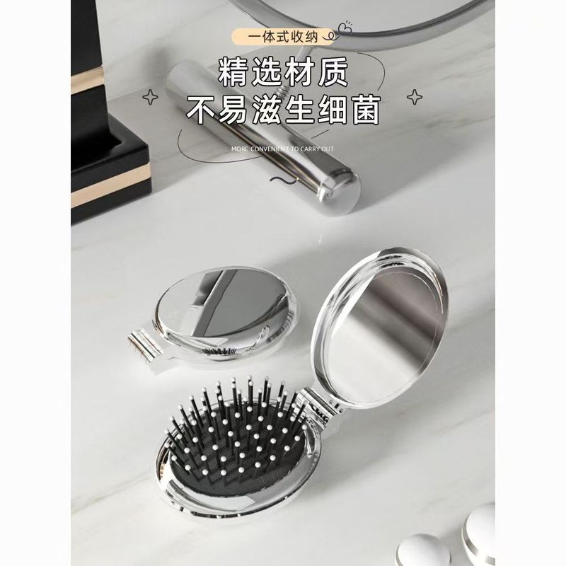 ポータブル折りたたみコーム、ポータブルエアバッグエアクッションコーム、ポケットコーム、ヘアスムージングミラー、一体型コーム、化粧鏡、マッサージコーム|undefined