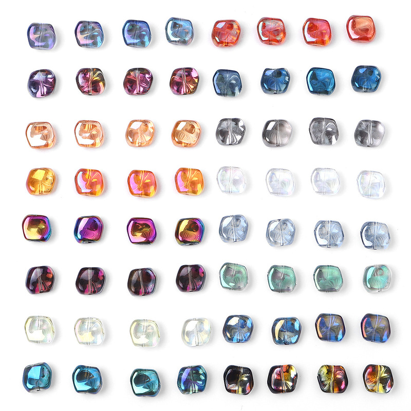 20 glass plated oblique square crystal beads loose beads handmade diy necklace bracelet ear jewelry accessories manufacturers wholesale