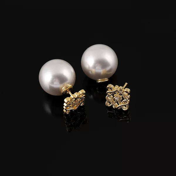 EH964 Retro Big Pearl Ear Clip Mosquito Incense Plate Without Ear Holes Light Luxury Temperament Square Earrings Unique Earrings Gift