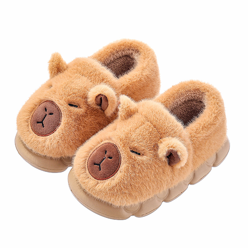 Zapatillas de algodón Capiballa, zapatillas de algodón de invierno cálidas y espessadas para parejas en casa, zapatos de algodón capilares para hombres.