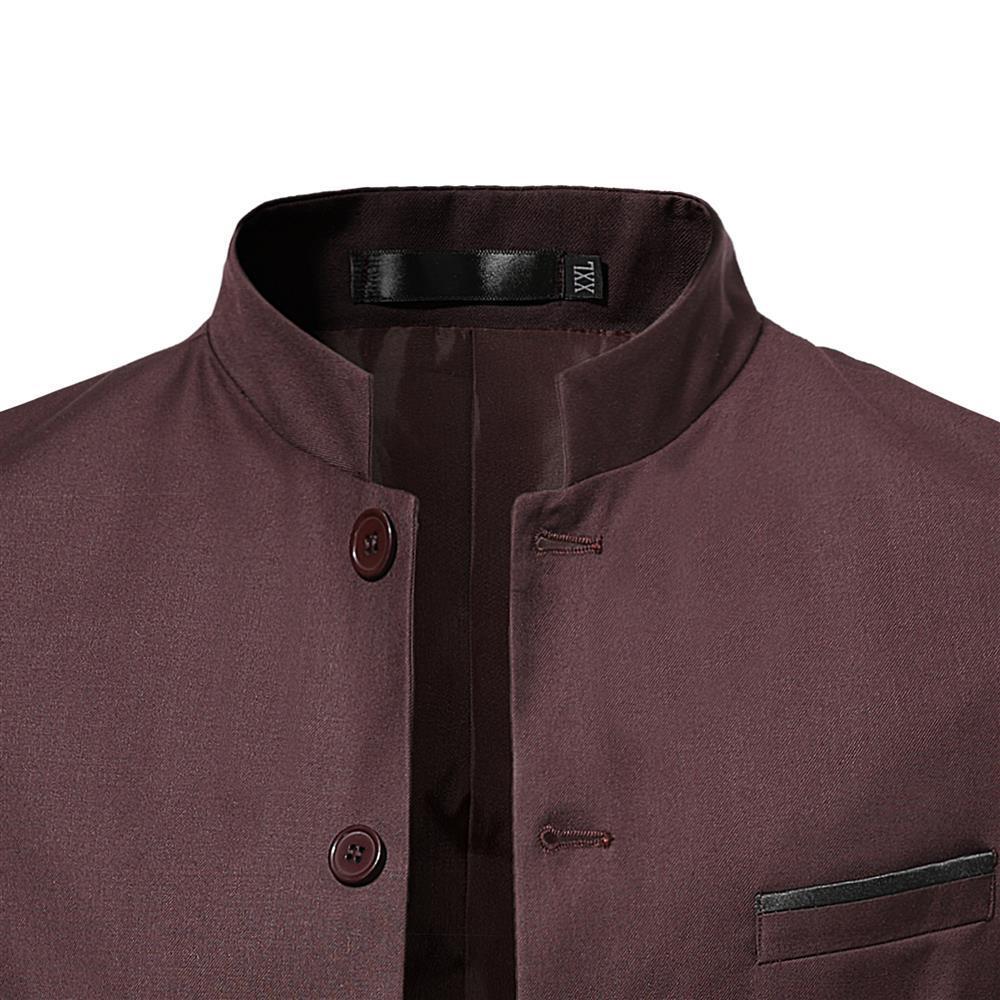 Slim Fit Blazer With Stand Collar For Men Autumn And Spring_voghion.com