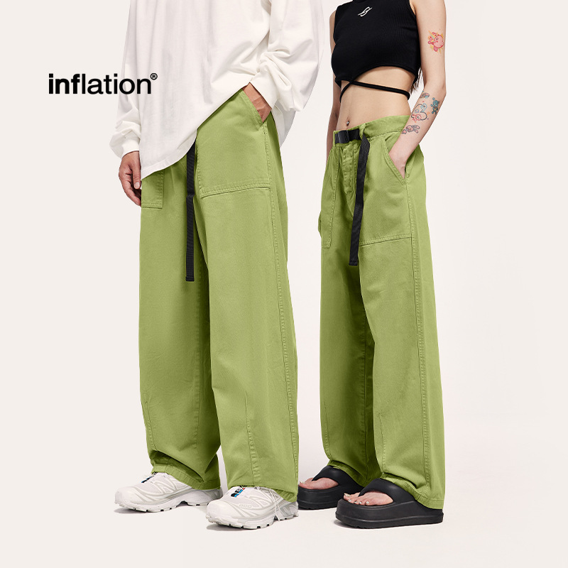 INF ropa de hombre | ropa de trabajo suelta de la marca de moda japonesa pantalones anchos 2024 primavera y verano nuevos productos pantalones casuales sueltos de la marca de moda