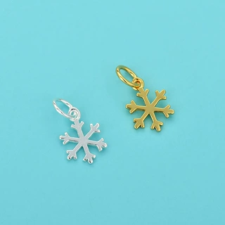 S925纯银圣诞雪花吊坠配件 DIY串珠编绳手链项链手串挂件饰品材料