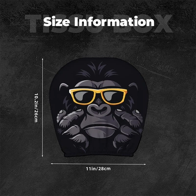 Universal seat cover: best-selling universal pullover printed car headrest - gorilla-wearing-glasses-double-sided-printing-1-piece