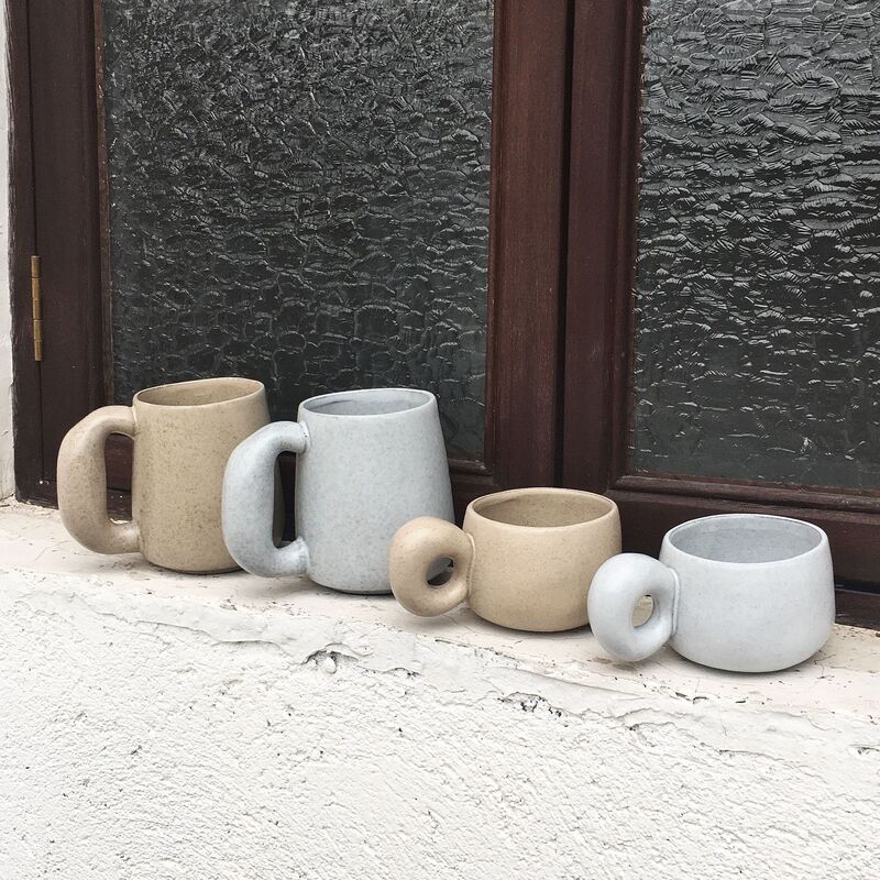 Retro Creative Big Ear Ceramic Mug Retro Scandinavian Ins Style Coffee Cup Large Capacity Water Cup Lunch Tea Cup