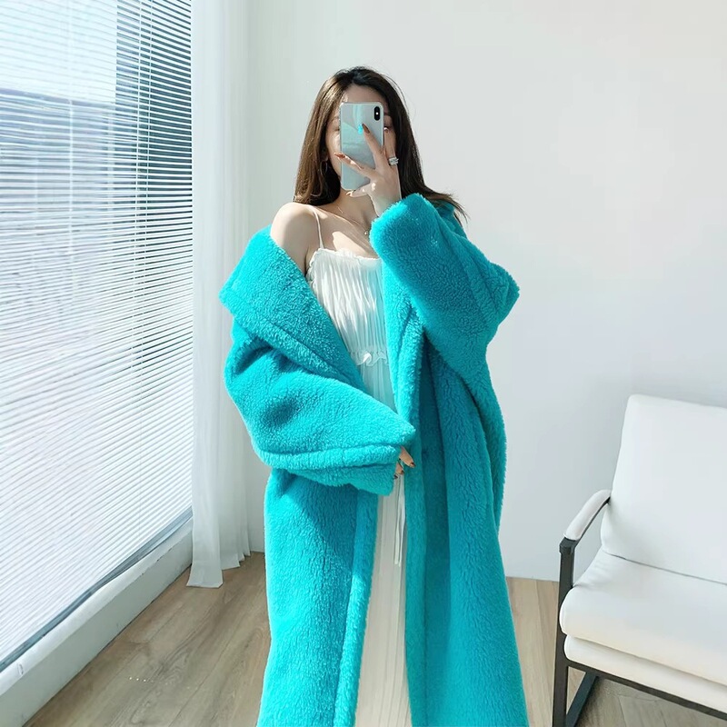 2025 New Model Sky Blue M Brand Teddy Bear Coat, Oversized Alpaca Wool Sheared Fur Coat for Women 2025 New Model Sky Blue M Brand Teddy Bear Coat, Oversized Alpaca Wool Sheared Fur Coat for Women