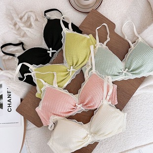 Girls' Underwear French Style Butterfly Side Collector Non-Rings Gathering Bra Thin Comfortable Breathable Bra