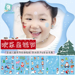 Reikalong New Christmas Tattoo Stickers Santa Claus Cute Holiday Party Face Stickers Wholesale Snowflakes
