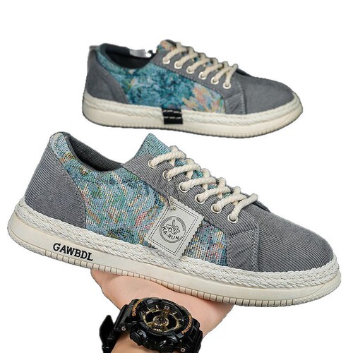 New Men's Autumn Breathable Anti-Odor Board Shoes, Men's Canvas Shoes, Lightweight and Comfortable, Soft Sole, Low Top Casual Shoes