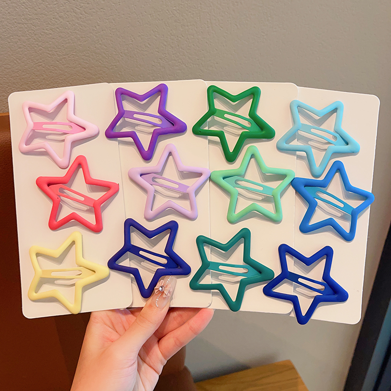 Caramelo de color estrella para niños pinzas de cabello chapa niñas lindas pinzas de cabello chapa niñas lindas caballo pequeño