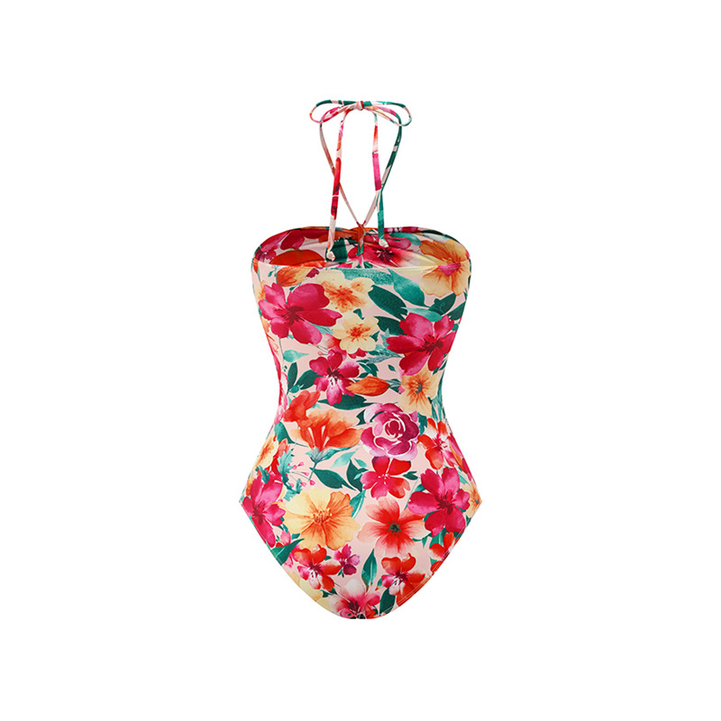 2 Pieces Set Quantity Women's Vacation Flower 2 Pieces Set One Piece Swimwear