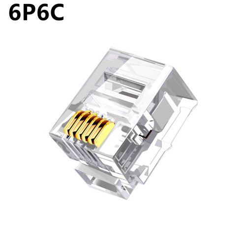 6P pure copper crystal head connector RJ11 telephone head 6P6C 6P4C 6P2C gold-plated 6-core 4-core 2-core crystal head