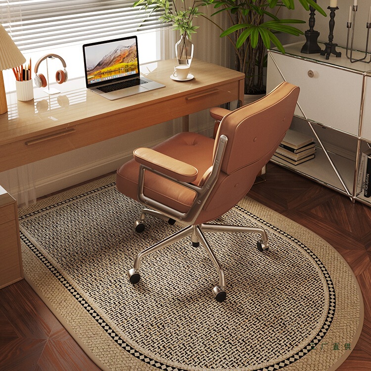 Medieval Style Luxury Study Swivel Chair Carpet Non-Slip Wear-Resistant Floor Protection Mat Office Computer Chair Bedroom Floor Mat