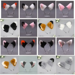 コスプレ獣耳リボンヘッドバンド面白いぬいぐるみ耳帽子かわいいヘアアクセサリー猫耳ヘアアクセサリーヘッドバンド