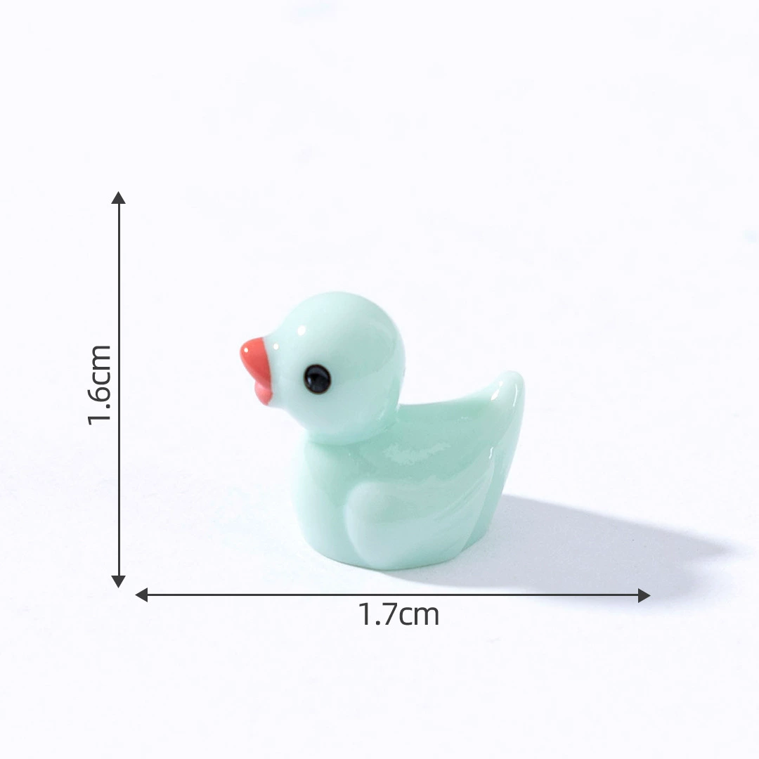 Pendant (B.Duck) mini duck minifigure, glossy resin, assorted colors, 1.8×1.2×1.6 cm