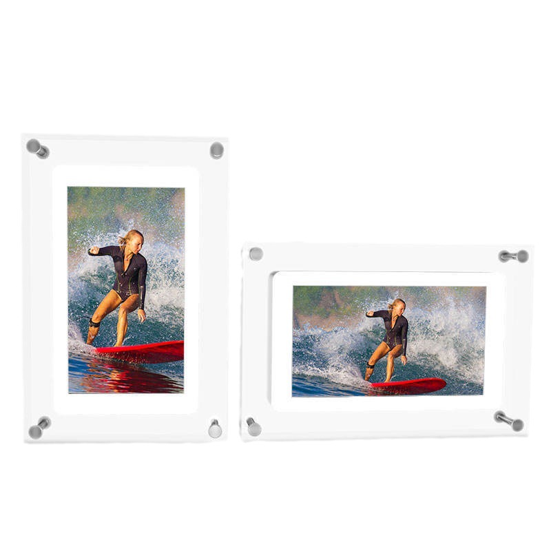 Horizontal 5 pulgadas acrílico HD marco de fotos digital pareja boda foto digital Marco de Fotos decoración regalo de vacaciones