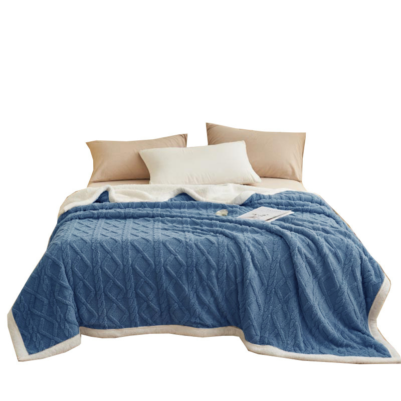 TEMU explosión de manta de lana de coral doble capa gruesa manta de lana de cordero manta de siesta manta de sofá manta