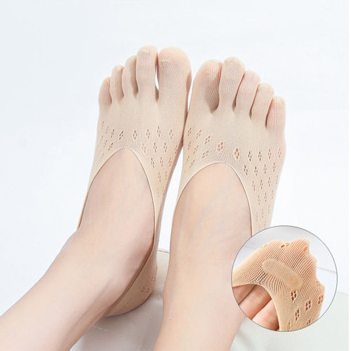 Factory direct sales summer velvet five-finger boat socks for women breathable thin invisible socks mesh women's socks split toe socks