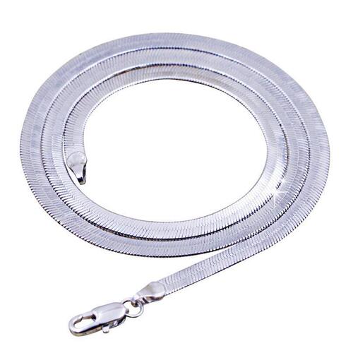 S925 Silver Flat Snake Chain Necklace for Women, Simple and Versatile European and American Style Blade Snake Bone Chain, Niche Fashion Hip Hop Clavicle Chain 