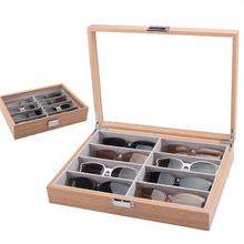 花梨木眼镜收纳盒多格大容量太阳眼镜太阳眼镜盒子8格眼镜展示架