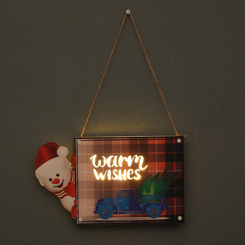 Transfronterizo nueva decoración de Navidad placa de la puerta LED luz fiesta FIESTA DE Año Nuevo suministros de vacaciones accesorios adornos de pared