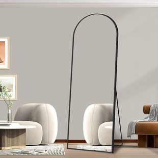 French-Style Ins Arch-Shaped Floor-To-Ceiling Full-Length Mirror for Home Use, Nordic Floor Mirror, Dressing Mirror, Aluminum Alloy Wall-Mounted Full-Length Mirror