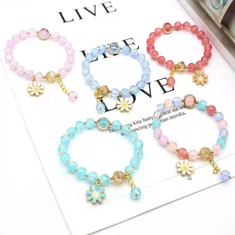 17g Weight Bracelets Classification 1 Piece Quantity Daily Occasion Crystal Material Chrysanthemum Pattern Women'S Gender Beaded Design Fashion Style 1 Piece Fashion Chrysanthemum Crystal Beaded Women's Bracelets 14
