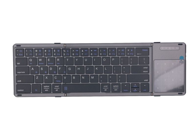 タッチパッド付きワイヤレス折りたたみ Bluetooth キーボードポータブル充電式ノートブックタブレットサイレントオフィス折りたたみキーボード|undefined