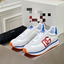 外贸男鞋广州货新款高端牛皮拼接帆布厚底休闲板鞋男士帅气老爹鞋