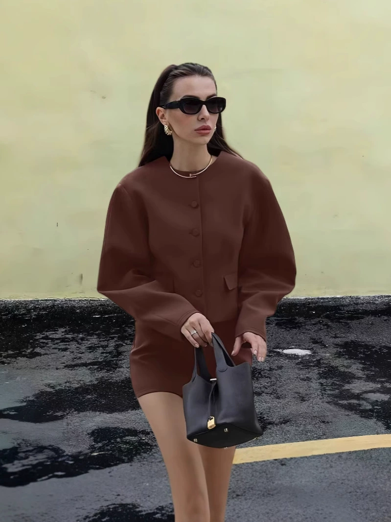 Демисезонный модный кардиган, длинные рукава, юбка, комплект, европейский стиль, прилегающий крой