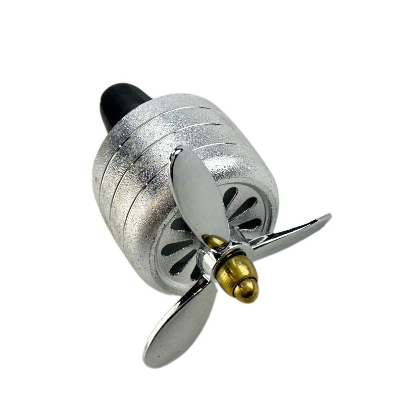 Car Decorative Aromatherapy with Light Aluminum Alloy Small Fan Air Conditioner Air Outlet Ornaments Car Interior Decoration Ornaments