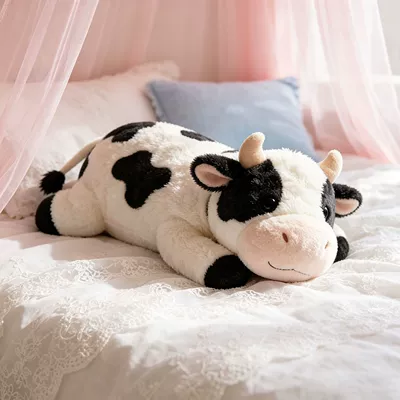 Cute Cow Plush Toy, New Cross-Border Model, Children's Pillow, Baby Soothing Gadget, Doll Machine Toy, Plush Doll (Oyuncaq yastıqlar) - new-premium-dairy-cow-40cm