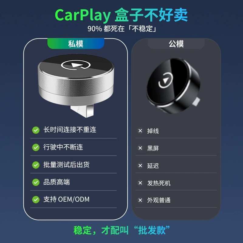 Cross-border private model wireless carplay adapter round car interconnection box Android Autocarplay box