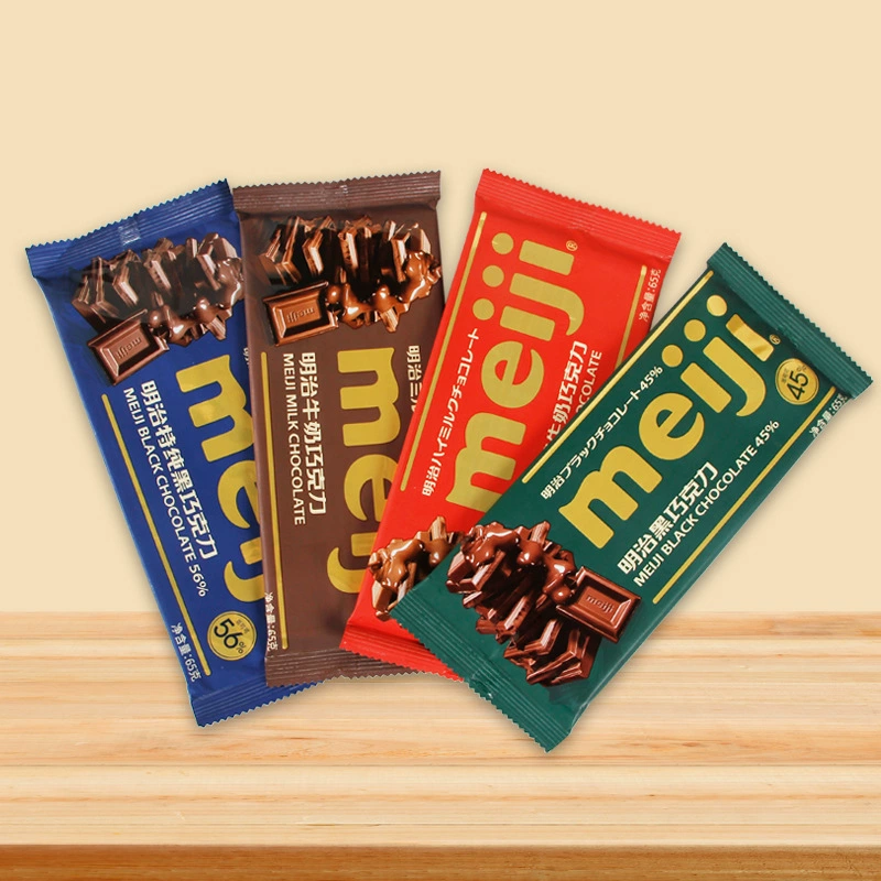 Крупная шоколадная плитка Meiji Meiji Big Block 65 г черный молочный четырёхвкусовый (Black Milk Four Four) закуски для офиса отдыха полная коробка оптом